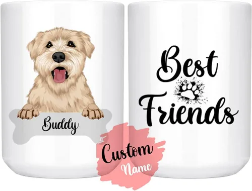 Miniatura 15 de Taza personalizada de Wheaten Terrier con diseño de perro mamá y papá, taza de Wheatie Dog para hombres y mujeres, taza de regalo de dueño de perro