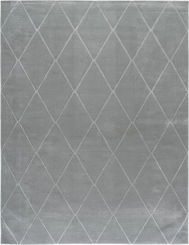 Miniatura 2 de SAFAVIEH Alfombra de área de 8 x 10 pies – Colección Revive – Grande – Gris, patrón de enrejado, no desprende pelusa y fácil limpieza, ideal