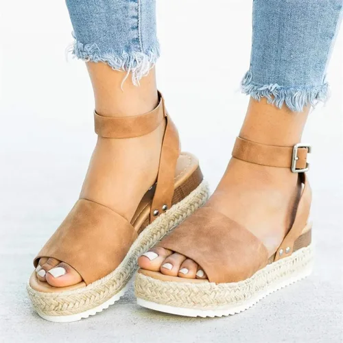 Sandalias para mujer, sandalias para mujer, sandalias elegantes de verano, sandalias de plataforma negras para mujer, sandalias de cuña casuales de