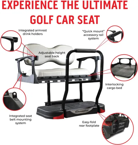 Miniatura 3 de MADJAX Genesis 300 - Kit de asiento trasero para carrito de golf Club Car Precedent (04-21), adelante (17-Up), Tempo (18 en adelante)