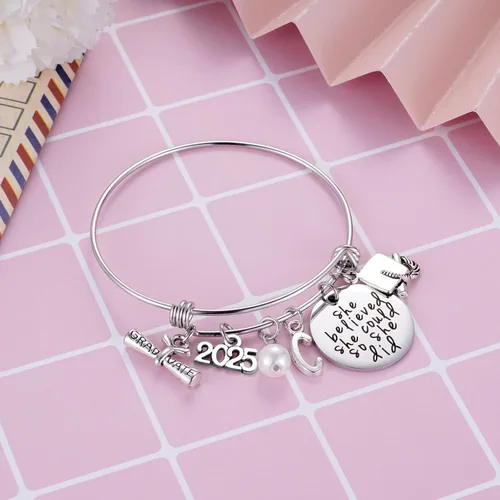 Miniatura 7 de Ukodnus Regalo de graduación de clase 2024 – Pulsera de graduado de último año 2024 – Regalos de graduación inspiradores para ella – 26 pulseras
