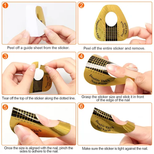 Miniatura 3 de 200 formas de uñas para gel constructor, formas de extensión de uñas autoadhesivas AHIER para bricolaje en casa, suministros profesionales de arte