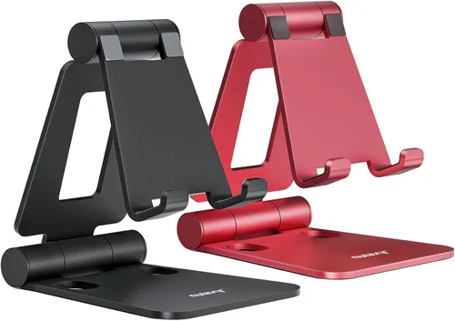 Miniatura 11 de Nulaxy 2 Pack Soporte Plegable Dual para Teléfono Celular, Soporte de Escritorio Completamente Ajustable Compatible con iPhone 17 16 15 14 13 12 11