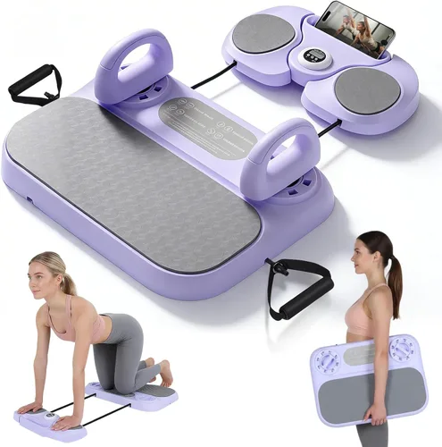 Miniatura 8 de Tabla de Pilates, Reformador de Pilates 6 en 1 para Ejercicio de Core y Cuerpo Completo, Equipo de Gimnasio Portátil para el Hogar con Pantalla
