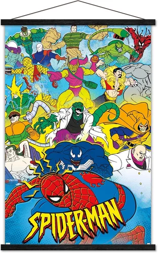 Miniatura 6 de Marvel Comics Spider-Man - Póster animado de pared de los años 90, 34 pulgadas de largo x 22.4 W, versión premium sin marco