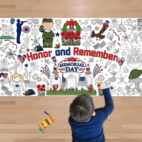 Miniatura 14 de OHOME Póster/mantel gigante de Navidad para colorear, manualidades de Navidad para niños, 30 x 72 pulgadas, pancarta de papel gigante para colorear
