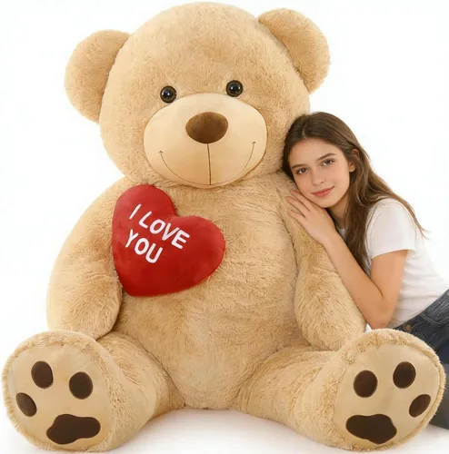 Miniatura 21 de Tezituor Oso de Peluche Marrón Beige de 24 Pulgadas - Juguetes de Oso de Peluche para Niños y Niñas