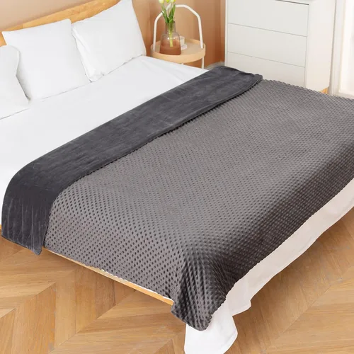 Miniatura 123 de Yescool - Manta con peso para adultos (15 libras, 60 x 80 pulgadas, azul), manta de enfriamiento pesada para dormir, 140-160 libras, manta