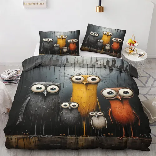 Miniatura 36 de Funda de edredón abstracta tamaño individual Juego de ropa de cama de arte colorido 2 piezas Funda de edredón con patrón de microfibra suave