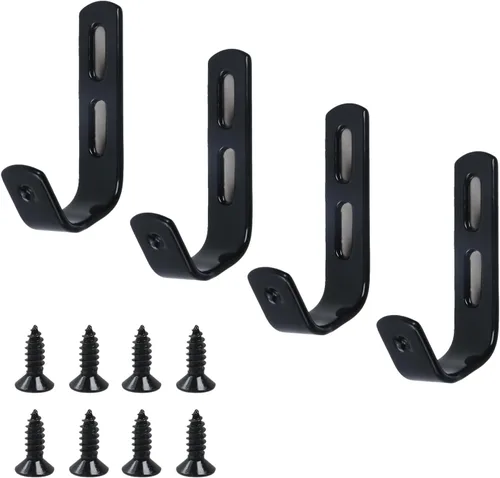 Miniatura 12 de Coshar Soporte de gancho resistente recubierto de acero inoxidable con ganchos en J de 1 pulgada para litera interior de 1 pulgada, accesorios