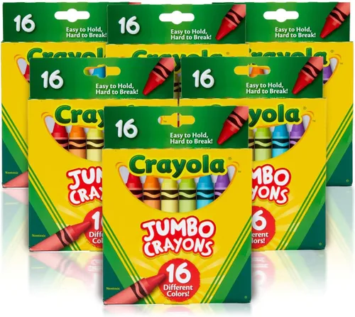 Crayola Crayones jumbo a granel, 6 juegos de 16 crayones grandes para niños pequeños y niños, suministros escolares, regalos [Exclusivo de Amazon]