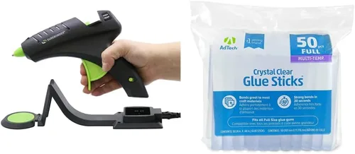 Pistola de pegamento caliente sin cable Surebonder, alta temperatura, tamaño completo, 60W, 50% más potencia y barras de pegamento caliente Adtech