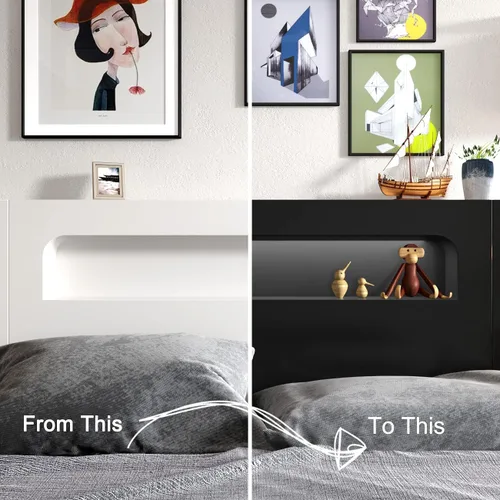 Miniatura 7 de Decotalk Papel tapiz de 30 x 400 pulgadas, tipo despegar y pegar, negro, adhesivo, para dormitorio, armario o cajones, se puede retirar, autoadhesivo