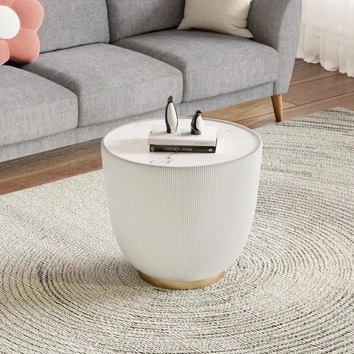 Miniatura 8 de Mesa de centro moderna, mesa de té central circular de 15.75 pulgadas, mesa de cóctel, mesas de centro redondas cilíndricas para sala de estar