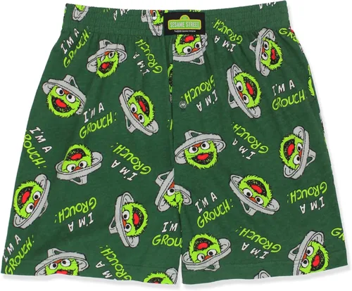 Sesame Street Pantalones cortos tipo bóxer con botones para hombre