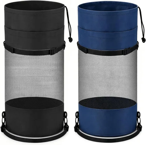 Miniatura 9 de Paquete de 2 accesorios portátiles para barcos, bolsas de basura de malla, contenedor de basura para barco, kayak, cámper, pesca, cabina, Blanco