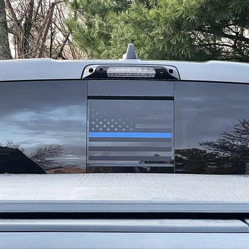 Miniatura 8 de Xinghe para Nissan Frontier 2013-2026 2025, calcomanías de bandera americana para ventana trasera central del camión, calcomanía de bandera de EE.