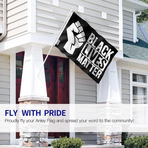Miniatura 2 de ANLEY Fly Breeze - Bandera de puño Black Lives Matter de 3 x 5 pies, color vivo y a prueba de decoloración, cabecera de lona y doble costura