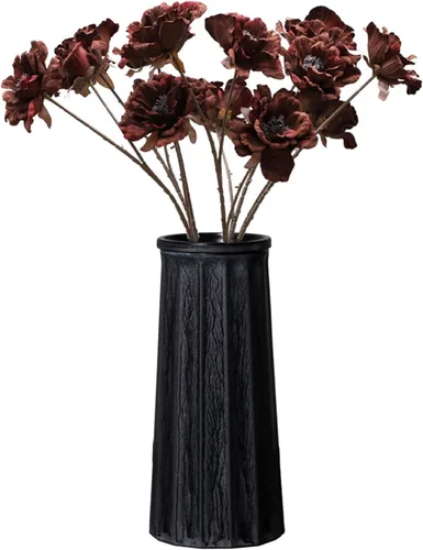 Valemoon Jarrón vintage negro de 10 pulgadas, jarrón de vidrio antiguo, rústico, europeo, estilo chic único para mesa, cocina, oficina, decoración