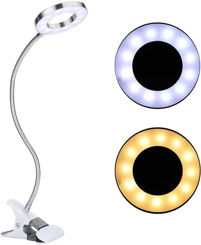 Miniatura 7 de lámpara, USB círculo maquillaje lámpara ceja labio salón de belleza escritorio Led luces con clip