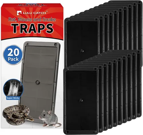Miniatura 10 de LULUCATCH Trampas para ratones, paquete de 4, trampas de pegamento más grandes y pesadas para ratones, ratas y serpientes, trampas adhesivas
