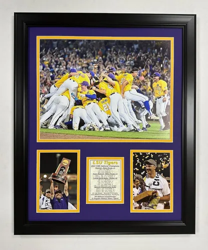 Miniatura 3 de LSU Tigers Baseball Campeones Nacionales CWS 2023 y 2025 Collage de fotos enmarcadas 2 tamaños y estilos (12 x 15 pulgadas - 2023)
