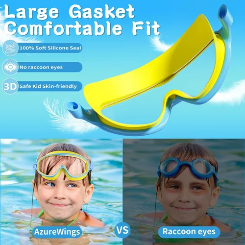 Miniatura 4 de Paquete de 2 gafas de natación para niños, sin fugas, antivaho, anti-UV, para niños y niñas de 4 a 14 años