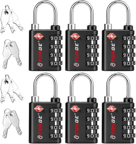 Miniatura 20 de Forge Doble apertura: cerradura con llave o combinación, cerradura aprobada por la TSA para equipaje, estuche pelícano, viajes, gimnasio, escuela