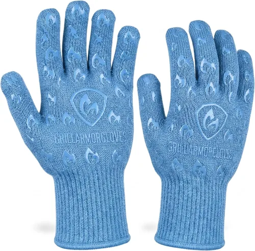 Miniatura 16 de Guantes para horno Grill Armor – Guantes resistentes al calor de 932 °F, al fuego y a los cortes para barbacoa, parrilla, cocina, asado, horneado