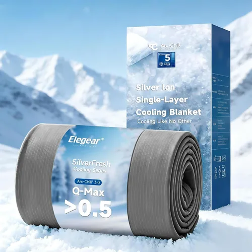 Miniatura 14 de Elegear Arc-Chill 3.0 - Mantas refrescantes para dormir con calor, fibra fría 3.0 con iones plateados para pieles sensibles, ultra ligeras