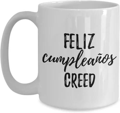 Miniatura 9 de Feliz Cumpleanos Creed Taza Española Feliz Cumpleaños Personalizada Nombre Regalo Café Taza de Té 11 oz