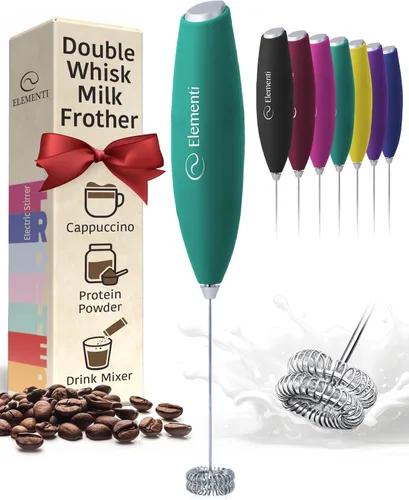 Miniatura 19 de Elementi Varita espumadora de leche, agitador eléctrico de mano fácil de usar para bebidas en polvo, batidor de café duradero y potente y varita