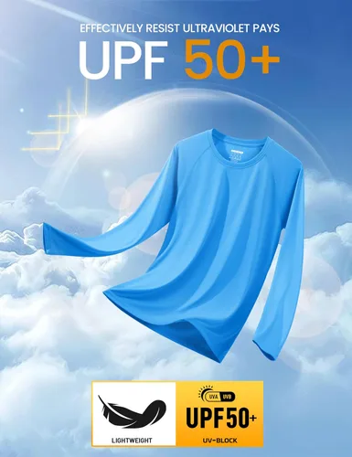 Miniatura 132 de MAGCOMSEN Camisas de manga larga para hombre, protección solar UPF 50+, camisetas atléticas para senderismo, correr, entrenamiento, protección