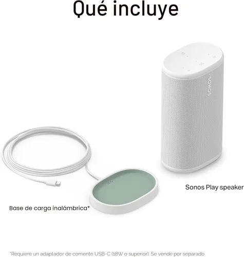 Miniatura 12 de Sonos Play - Portable Bluetooth Speaker with WiFi, Alexa, 24-Hour Battery Life, Charging Base