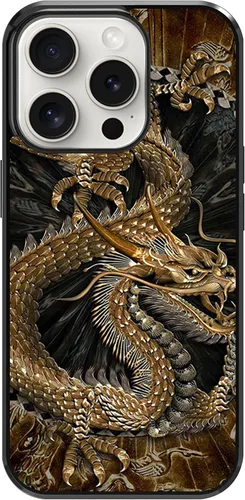 Miniatura 95 de Funda para iPhone Air - Funda de teléfono con patrón de dragón dorado chino - Funda de TPU con protección de absorción de impactos