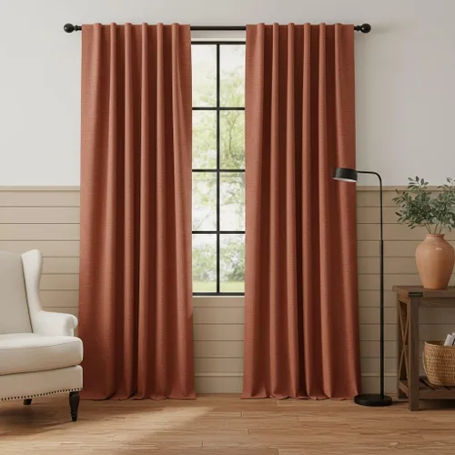 Miniatura 13 de RYB HOME Cortinas cortas opacas 100% marrones, 45 pulgadas de largo, 52 pulgadas de ancho, bloqueo de luz y aislamiento térmico para cocina