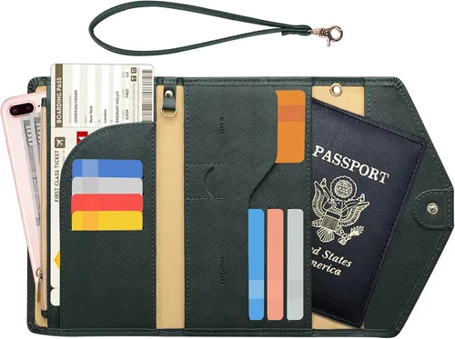 Miniatura 2 de Zoppen - Billetera y porta pasaporte y documentos de viaje Ver5 para mujer con bloqueo Rfid y correa para la muñeca