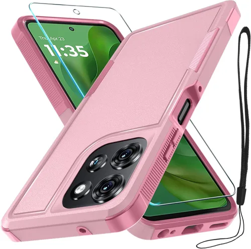Miniatura 44 de Funda compatible con Moto G 5G 2024, cuerpo completo, resistente, resistente, a prueba de golpes, con correa de cordón, protector de pantalla