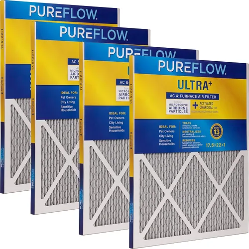 Miniatura 24 de PureFlow - Filtro de aire para horno doméstico de 12 x 12 x 1, con 4 capas de tecnología de filtración avanzada, MERV-13 paquete de 2