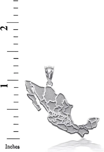 Miniatura 2 de Claddagh Gold - Colgante con dije de plata de ley 925 con diseño de mapa de México, Plata Esterlina, no aplica