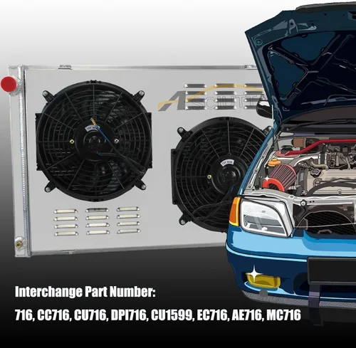 Miniatura 2 de Radiador de aluminio CU716 para Chevy Cheyenne Blazer C10 C20 K10/K20/K30 y GMC Jimmy C1500/2500/3500 Radiador de 4 filas de núcleos radiador Kits