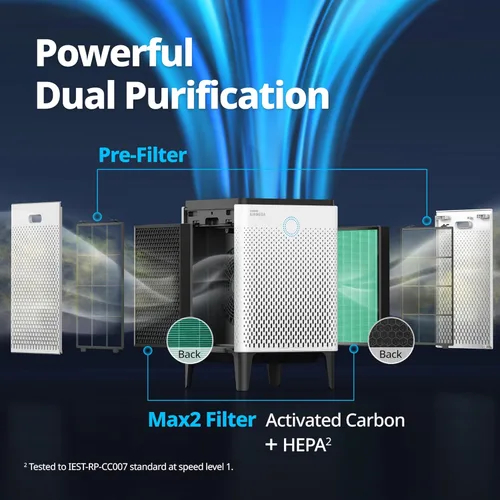 Miniatura 4 de Coway AP-2015F Airmega 400 - Purificador de aire inteligente (cubre 1,560 pies cuadrados), purificador de aire True HEPA con tecnología inteligente