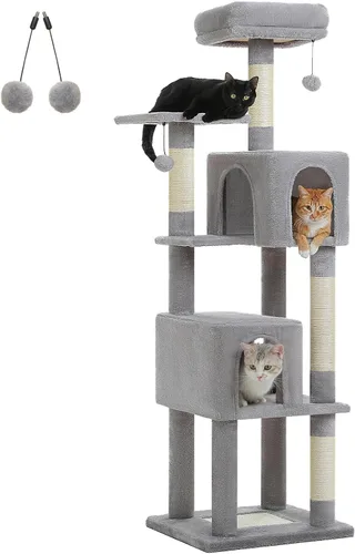 Miniatura 10 de MUTTROS Árbol de gato Cactus de 40" con torre para gatos, hamaca de alfombra grande de metal, poste para arañar para gatos de interior con Verde