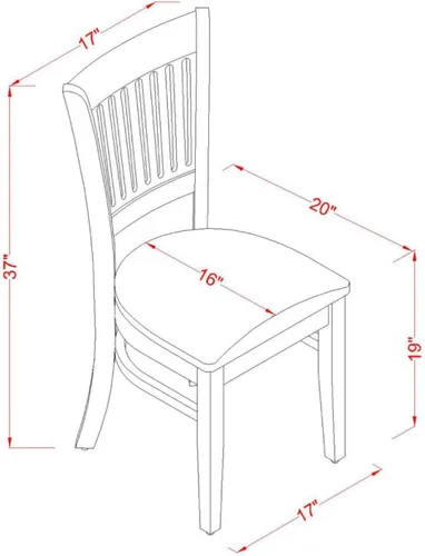 Miniatura 3 de East West Furniture VAC-BLK-C Vancouver Sillas de Comedor - Sillas de Madera Tapizadas en Tela de Lino, Juego de 2, Negro