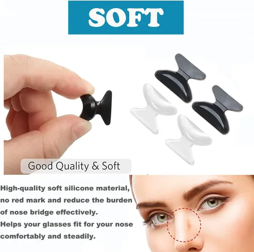 Miniatura 3 de Almohadillas antideslizantes de silicona con forma de mariposa – 13 pares de almohadillas adhesivas suaves antideslizantes para lentes de lectura
