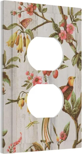 Miniatura 42 de Cubierta de Interruptor de Luz de 1 Gang con Escena de Flores de Grecia Mediterránea, Dispositivo Individual Basculante/GFCI, Placa Decorativa