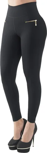 Miniatura 2 de Leggings elevadores con cintura alta interna Fajas Powernet Supplex Zipper Levanta Cola Colombianos 402BB