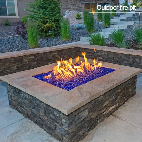 Miniatura 7 de Cuentas de vidrio de fuego de 5 libras y 3/4 pulgadas para fogatas naturales o de propano, chimeneas y paisajismo, color azul cobalto