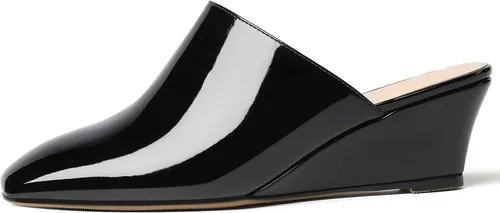 Miniatura 2 de MODENCOCO Zapatos de tacón bajo con cuña para mujer, cómodos zapatos de tacón bajo con cuña y puntera cuadrada de 2 pulgadas