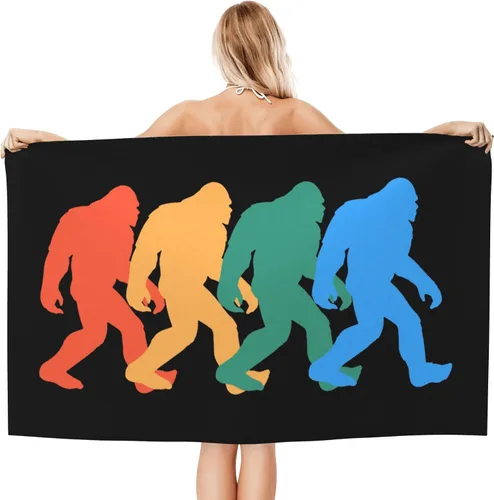 Miniatura 10 de Bigfoot Holding a Surf Board - Toalla de playa de microfibra de 32 x 52 pulgadas, toallas de baño grandes para niños y adultos, toalla absorbente